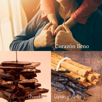 Difusor de varilla Corazón lleno - Chocolate, vainila y canela