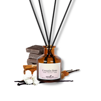 Difusor de varilla Corazón lleno - Chocolate, vainila y canela